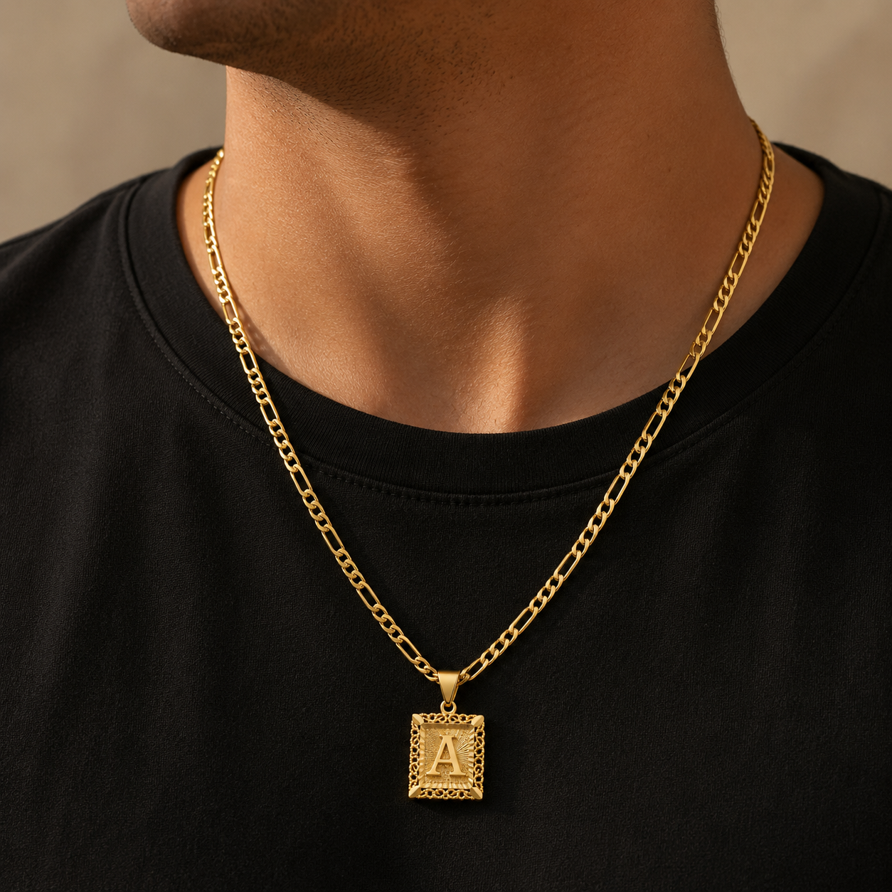 Cadena de Inicial de  Oro 14K